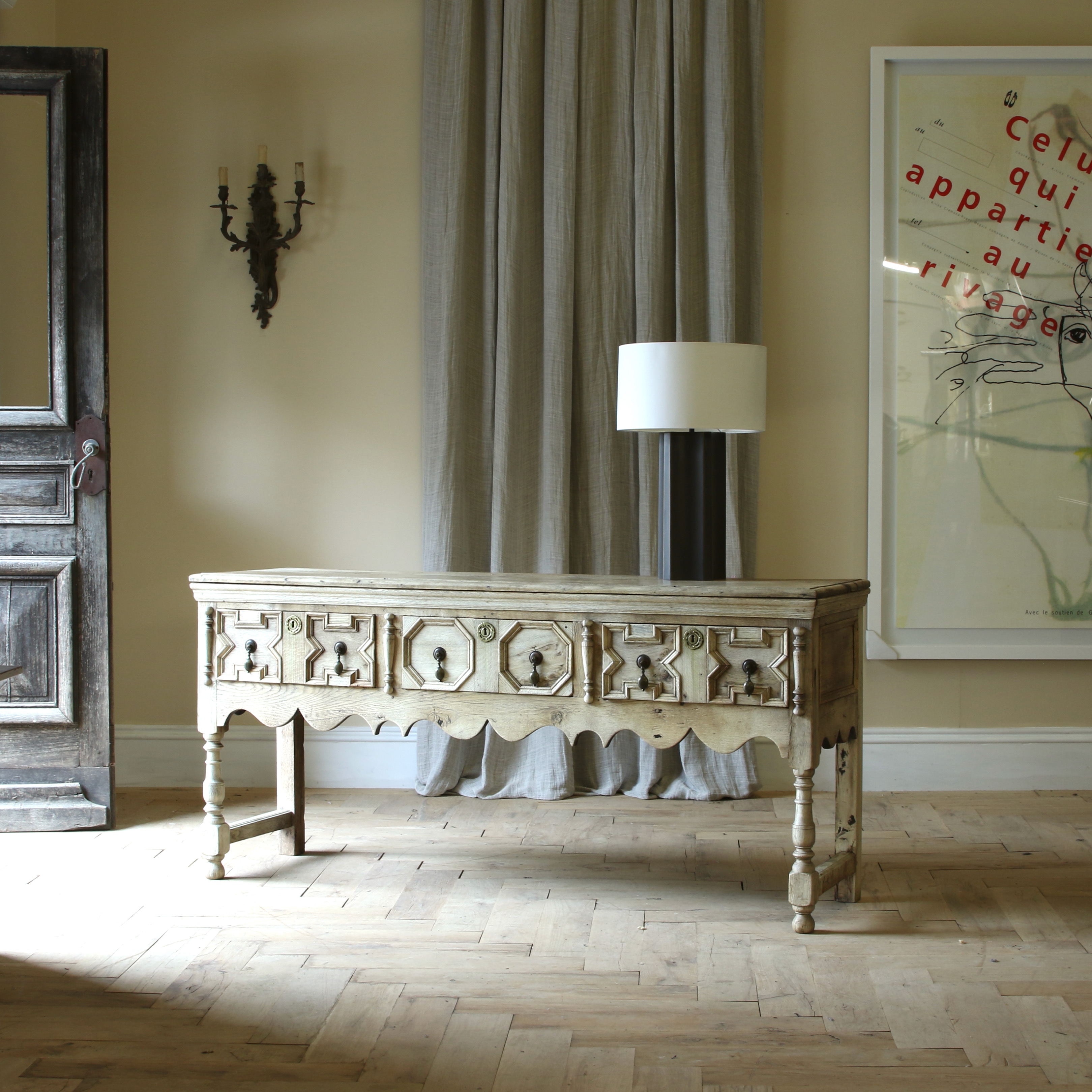 Bleached Jacobean Side Table